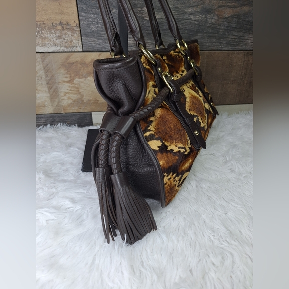 Adrienne Vittadini Animal Hair Satchel - A810458 - Picture 8 of 11